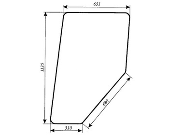 Szyba do ciągnika URSUS 1634 - drzwi (lewa, prawa) (348)