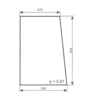 Szyba Ursus 2802 Ogrodnik kabina Koja Smolniki - boczna (lewa, prawa) (462)