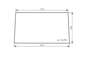 Szyba do ciągnika C-360 kabina Szczytno - przednia (662)