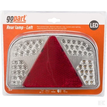 Lampa tylna przyczepy LED, prostokątna, 12V, lewa, 244x149x48 mm, Bayonet 7-pin, gopart
