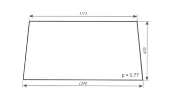Szyba do ciągnika C-360 kabina Szyszka Koźmin (K2) - tylna (813)