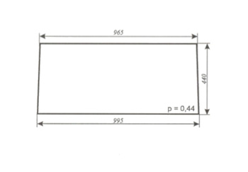 Szyba do ciągnika C-360M kabina w ramkach z rury kwadratowej - tylna (145)