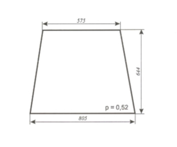 Szyba do ciągnika C-360 kabina Szyszka Sapieżyn- boczna (lewa, prawa) (798)