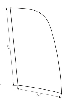 Szyba boczna prawa stała JCB 827/80314, 82780314