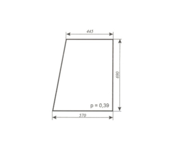 Szyba do ciągnika C-330, C-360 Ciechocin - drzwi góra (lewa, prawa) (369)