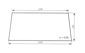 Szyba do ciągnika C-360 kabina Koźmin (Henmar, Stawowy)- tylna wer 1 (681).