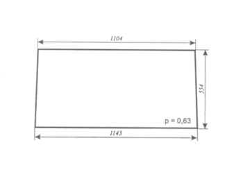Szyba do ciągnika C-330, C-360, MF-255 kabina Koźmin - tylna (176)