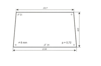 Szyba do ciągnika URSUS 4512, 4514, 5314 Standard 31976K91- przednia (81)