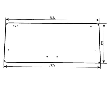Szyba tylna górna Zetor BK7011 model 5320, 5340, 6211, 6245, 7211, 7245