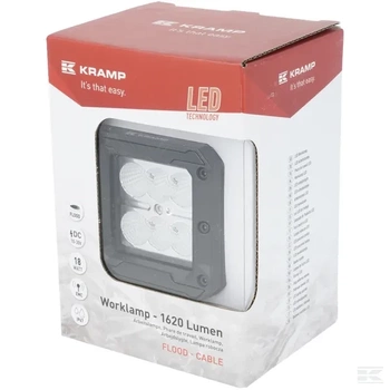 Lampa robocza LED, kwadratowa, 18W 1620 lm 10/30V światło rozproszone Kramp