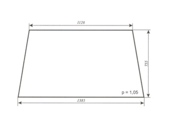 Szyba do ciągnika URSUS 35-12 kabina Kunów - przednia (484)