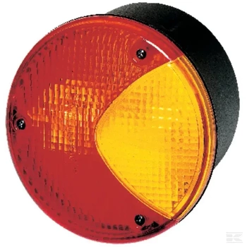 Lampa tylna zespolona, okrągła 12/24V czerwona/pomarańczowa przykręcana Ø 122.5 mm Hella
