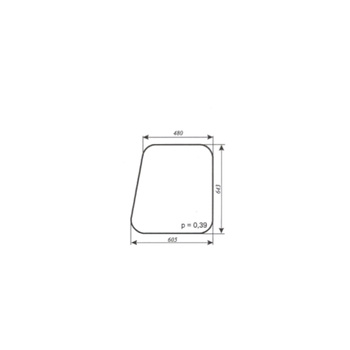 szyba do ciągnika MF-235 kabina Luboń - drzwi góra prawe stałe (312)