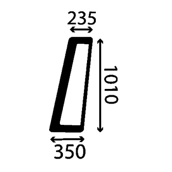 Szyba drzwi górna lewa stała CASE E48357, R52885