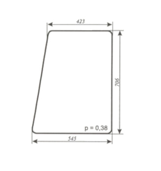 Szyba C-330 Osiny (ramki z rury kwadratowej), stary typ - drzwi prawe stałe