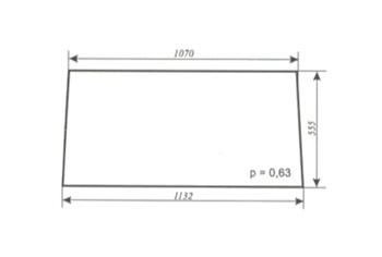 Szyba do ciągnika C-360 kabina Szczytno - tylna (664).