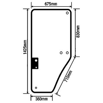 Szyba drzwi lewe JOHN DEERE R131163