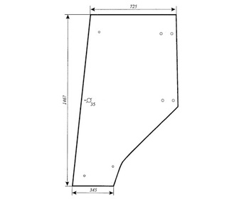 Szyba do ciągnika URSUS 1634 kabina Kunów 1997r - drzwi (lewa, prawa) (824)