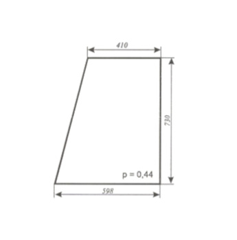 Szyba C-360, MF-235, MF-255 Koja Smolniki - drzwi góra (lewa, prawa) (388)