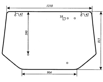 Szyba tylna Zetor 7520, 7540, 8520, 8540, 9520, 9540, 10520, 10540,