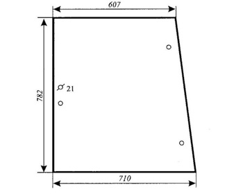 Szyba do ciągnika URSUS 1634 kabina Kunów 1997r - boczna (lewa, prawa) (822)