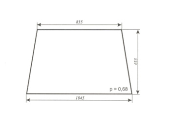 Szyba do ciągnika C-360M kabina Wrocław - przednia (305)