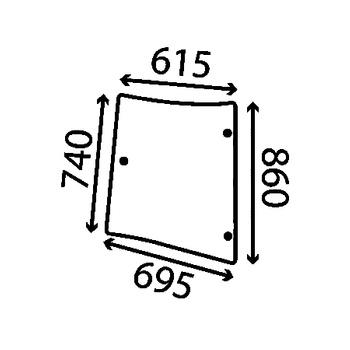 Szyba boczna lewa MASSEY FERGUSON 4272765M1