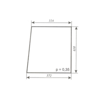 Szyba C-330 Naglak Koźmin z turem- drzwi górna nowy typ (lewa, prawa) (785)