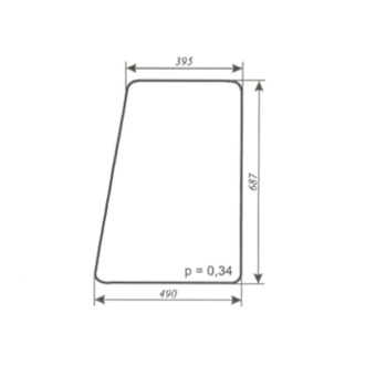Szyba C-330 Osiny (ramki z rury kwadratowej) - drzwi lewe otwierane (180b)