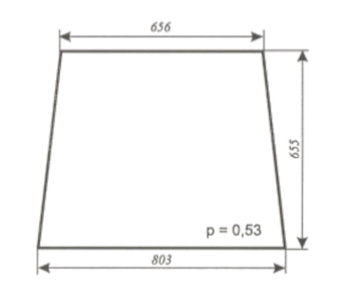 Szyba  Ursus 2802, 3502 Ogrodnik kabina Koja Smolniki - przednia (448)