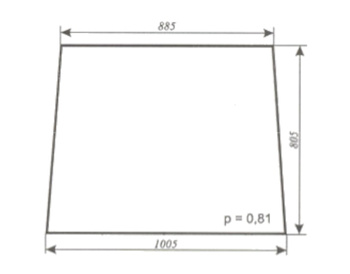 Szyba do ciągnika C-360 kabina czeska nowy typ - przednia (134)