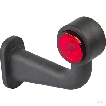 Lampa obrysowa LED, prawa, okrągła, 12/24V czerwona/biała, przykręcana Waś