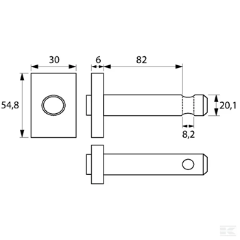 Sworzeń wieszaka poziomującego 20.1x82 mm L158186