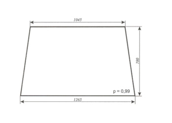Szyba do ciągnika C-330 kabina Sokółka - tylna (301)