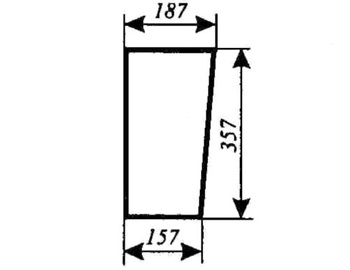 Szyba do ciągnika T25 A kabina czeska - przednia dolna (lewa, prawa) (218)