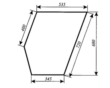 Szyba do ciągnika C-385 nowy typ, 912 - drzwi dół (88)