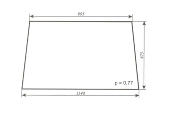 Szyba do ciągnika C-360 kabina Koźmin (Henmar, Stawowy) - przednia (680)
