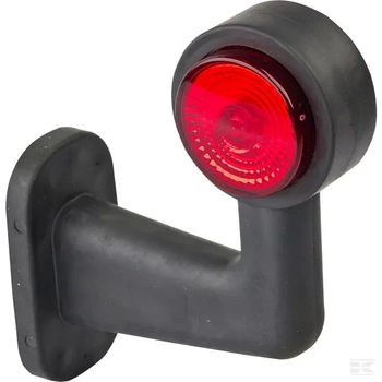 Lampa obrysowa LED, prawa, 12/24V czerwona/przezroczysta, przykręcana Waś