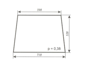 Szyba  Ursus 2802, 3502 Ogrodnik kabina Koja Smolniki - tylna (456)