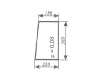 Szyba do ciągnika C-360 kabina czeska nowy typ - przednia dolna lewa (132)