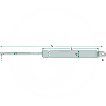 Siłownik gazowy szyby dachowej John Deere A-230mm B-123mm F-300N