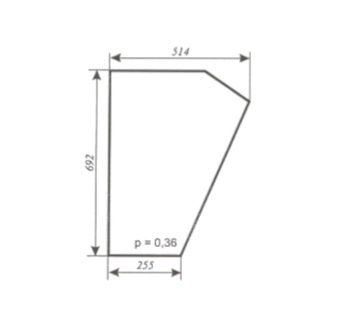 Szyba C-360, MF-255 kabina Koźmin - drzwi dolna (lewa, prawa) (173)
