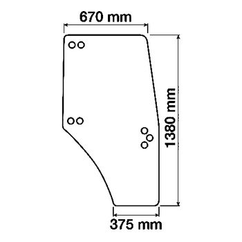 Szyba drzwi prawe DEUTZ-FAHR, HURLIMANN, LAMBORGHINI, SAME 00097701050