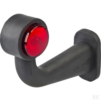 Lampa obrysowa LED, lewa, okrągła, 12/24V czerwona/biała, przykręcana Waś