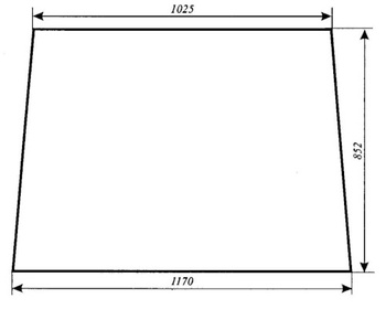 Szyba do ciągnika URSUS 1634 kabina Kunów 1997r - przednia (821)