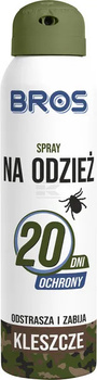 Bros spray na odzież, odstrasza i zabija kleszcze, 90ml