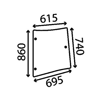 Szyba boczna prawa MASSEY FERGUSON 4272766M1