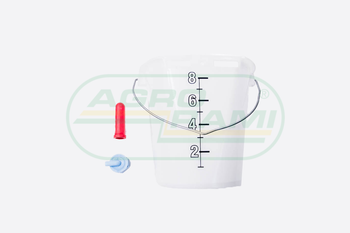 Rolos wiadro dla cieląt mleczno/transparentne ze smokiem i zaworem