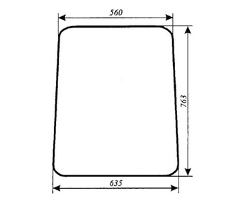 Szyba MTZ-82 duża kabina oryginalna - boczna stała (lewa, prawa) (45)