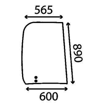 Szyba boczna prawa tylna Kubota KX014-4, KX015-4, KX016-4, KX018-4